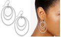 Essentials Extra Large Silver Plated Triple Oval Hoop Drop Earrings